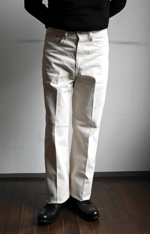 AURALEE HARD TWIST DENIM 5P PANTS WHITE | irai.co.id