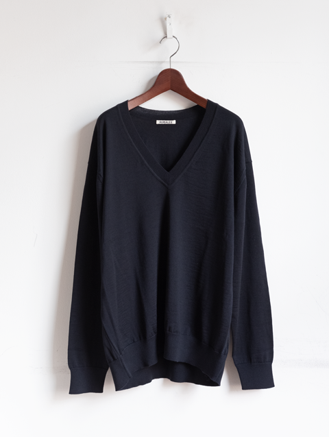 AURALEE Super High Gauge Wool Knit V-Neck P/O : 山口ストアー(大阪