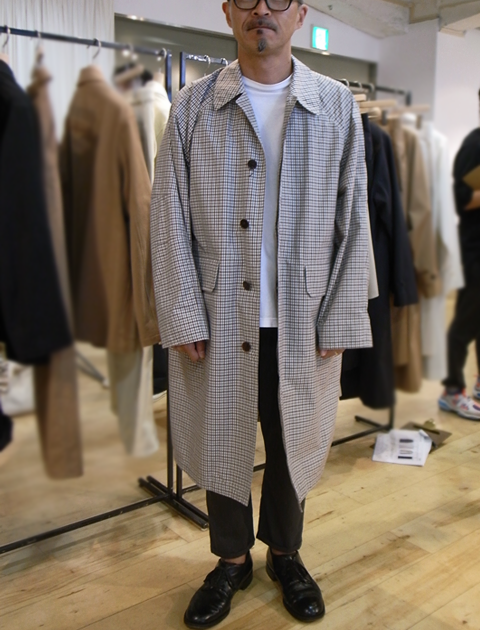 AURALEE Finx Weather Cloth Check Coat : 山口ストアー（大阪農林会館 