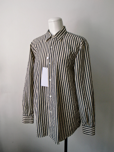 COMOLI Navy Stripe Shirts