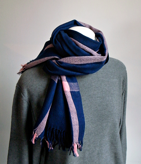 Baje Craft  Merino Indigo Stole