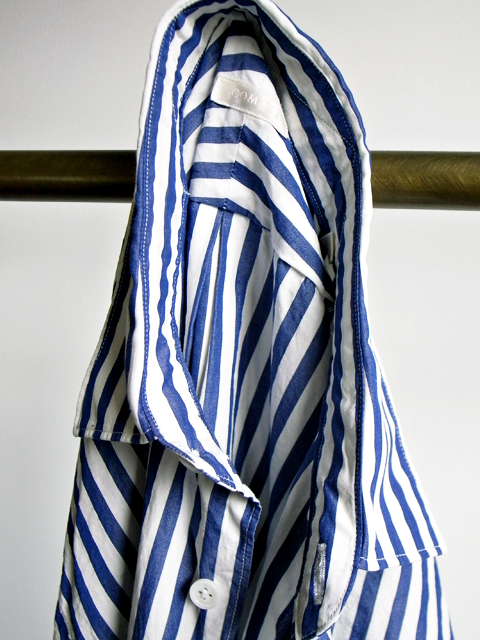 COMOLI Blue Stripe Shirts