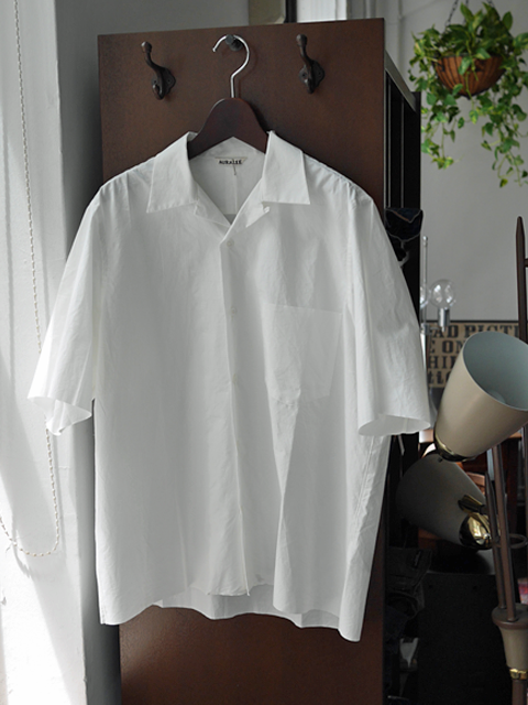 AURALEE Finx Weather Cloth Open Collar Shirts