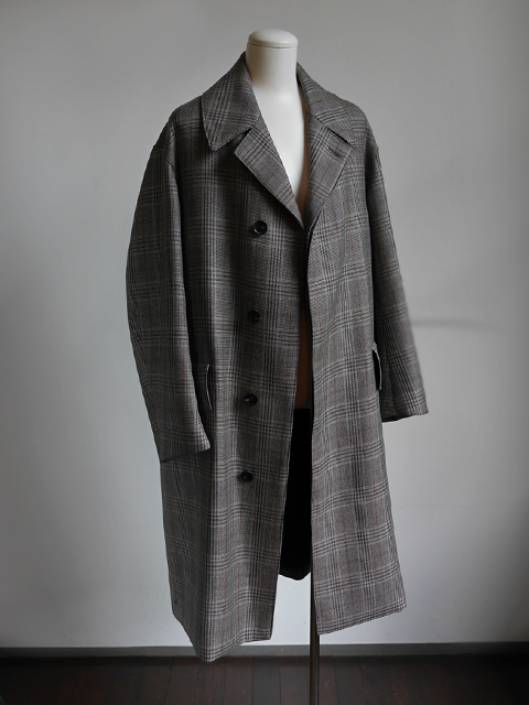 AURALEE Double Face Check Long Coat