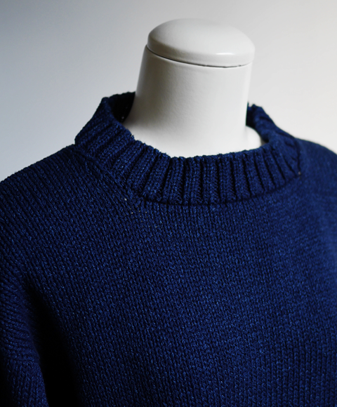 DECK HAND Indigo Cotton Crew Neck