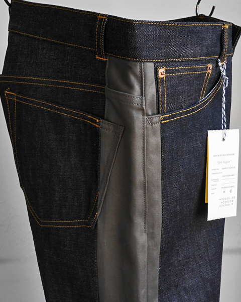 YUYA TAKATE Side stripe jeans made of different garments