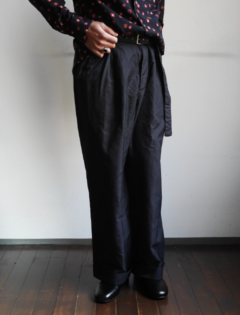 mando Polyester Denim Wide Pants