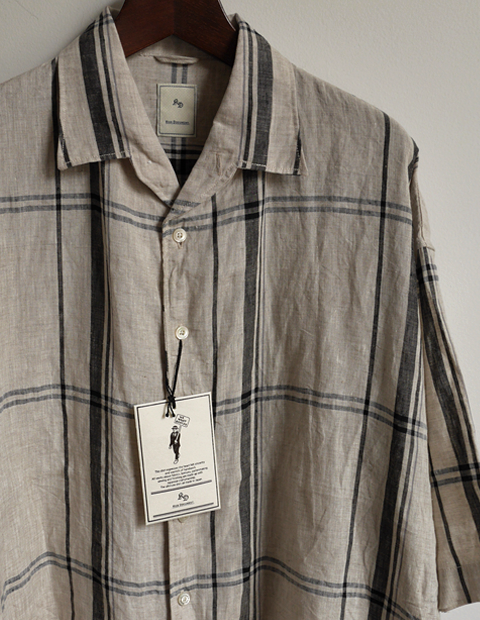 KICS DOCUMENT.  Linen Check Open Collar Shirts