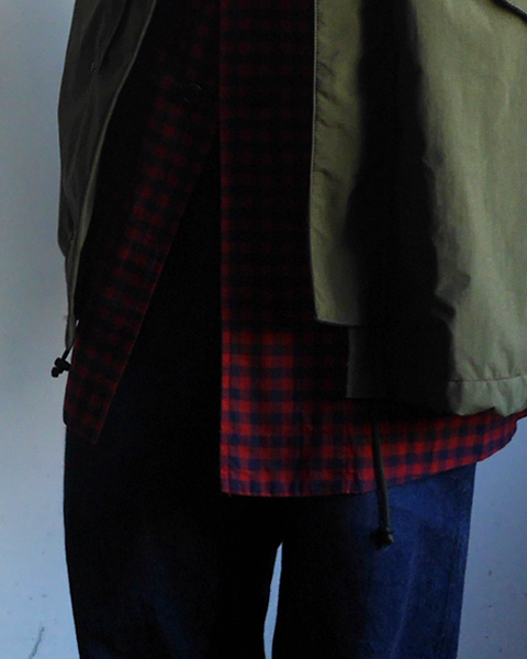 ts(s) Brushed Block Plaid Cotton Cloth Shirt Coat