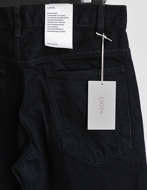 CIOTA Black Suvin Cotton 13.5oz Slim Denim