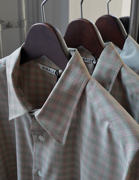 AURALEE Super Light Wool Check Shirts