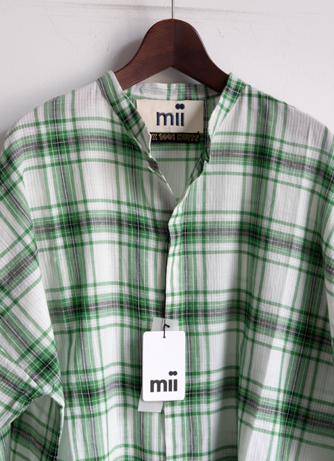 mii Cotton kadi Stand Collar Shirt