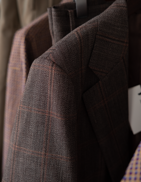 AURALEE Bluefaced Wool Check Jacket & Wide Slacks