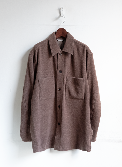 AURALEE Cashmere Wool Brushed Jersey Big Shirts