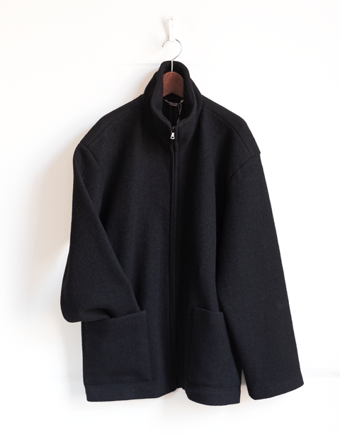 AURALEE Wool Ling Yarn Milled Jersey Zip Blouson