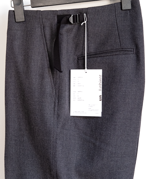 un/unbient LIGHT WOOL SERGE WIDE PULL PANTS