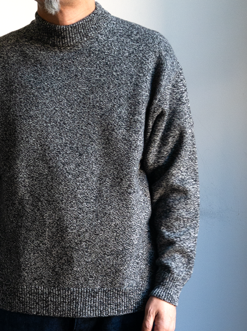 ATON Wool Mouline Mockneck Sweater
