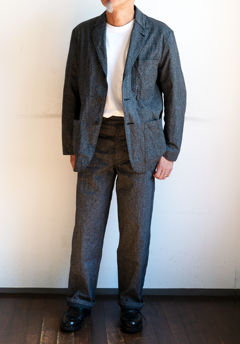 Le Sans Pareil Salt & Papper Chambray Lapeled Jacket & Wide Trousers