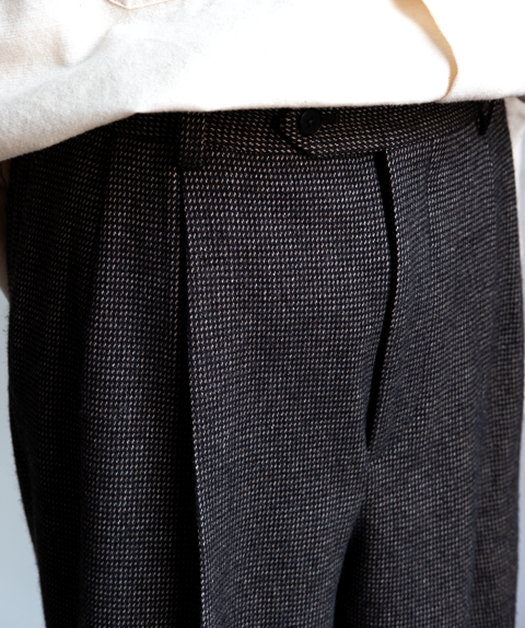 AURALEE Organic Cotton Cashmere Wool Tweed 2tuck Slacks