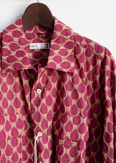 ts(s) Ethnic Print Cotton Round Flap Pocket Shirt