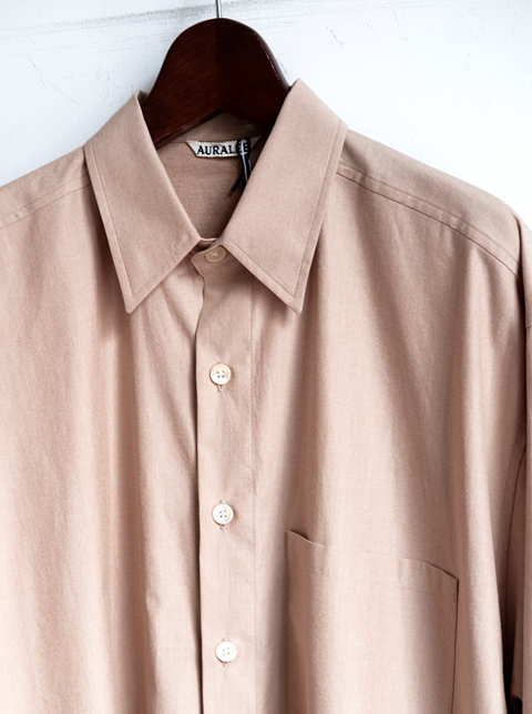 AURALEE Washed Finx Twill Big Half Sleeved Shirt