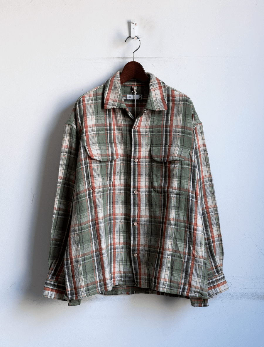 ts(s) Pale Tone Big Plaid Flap Pocket Baggy Shirt