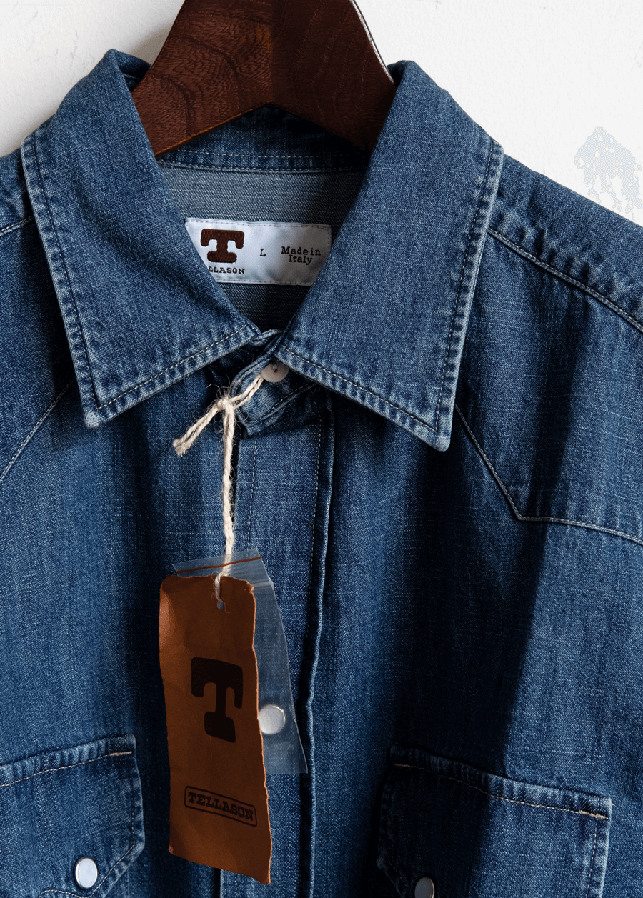 TELLASON Made in Italy Denim Cowboy Shirt