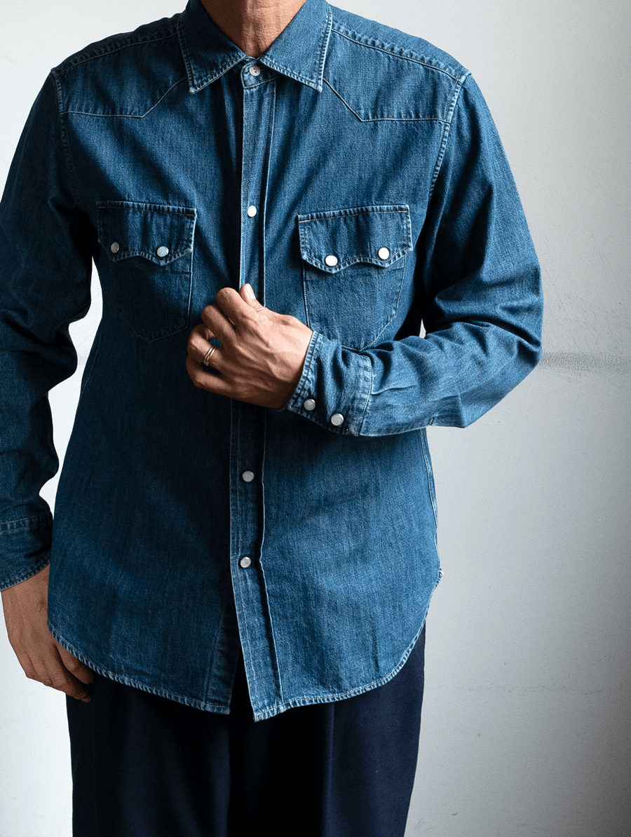 TELLASON Made in Italy Denim Cowboy Shirt