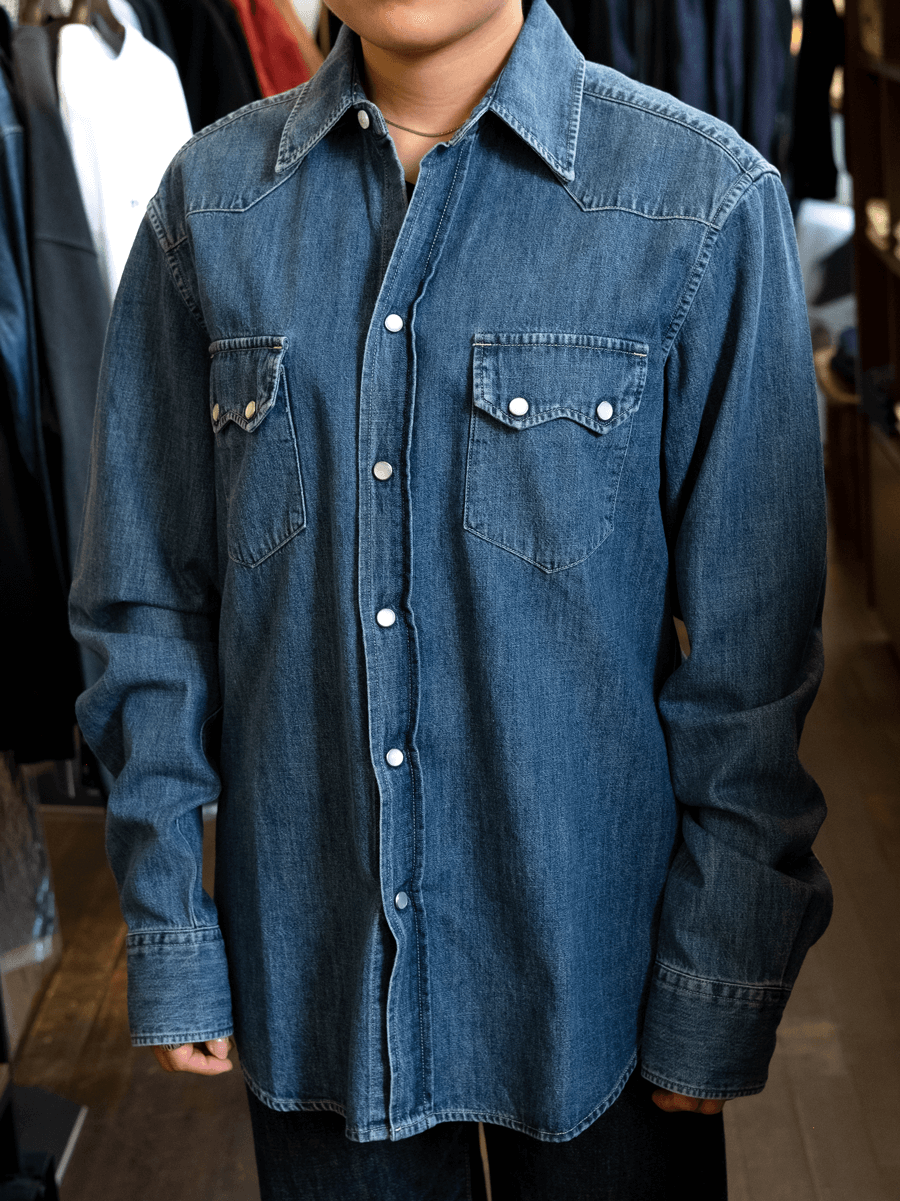 TELLASON Made in Italy Denim Cowboy Shirt