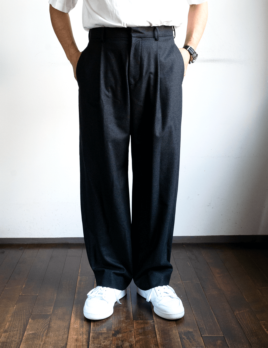 ATON Merino Collage Flannel / Easy Wide Pants