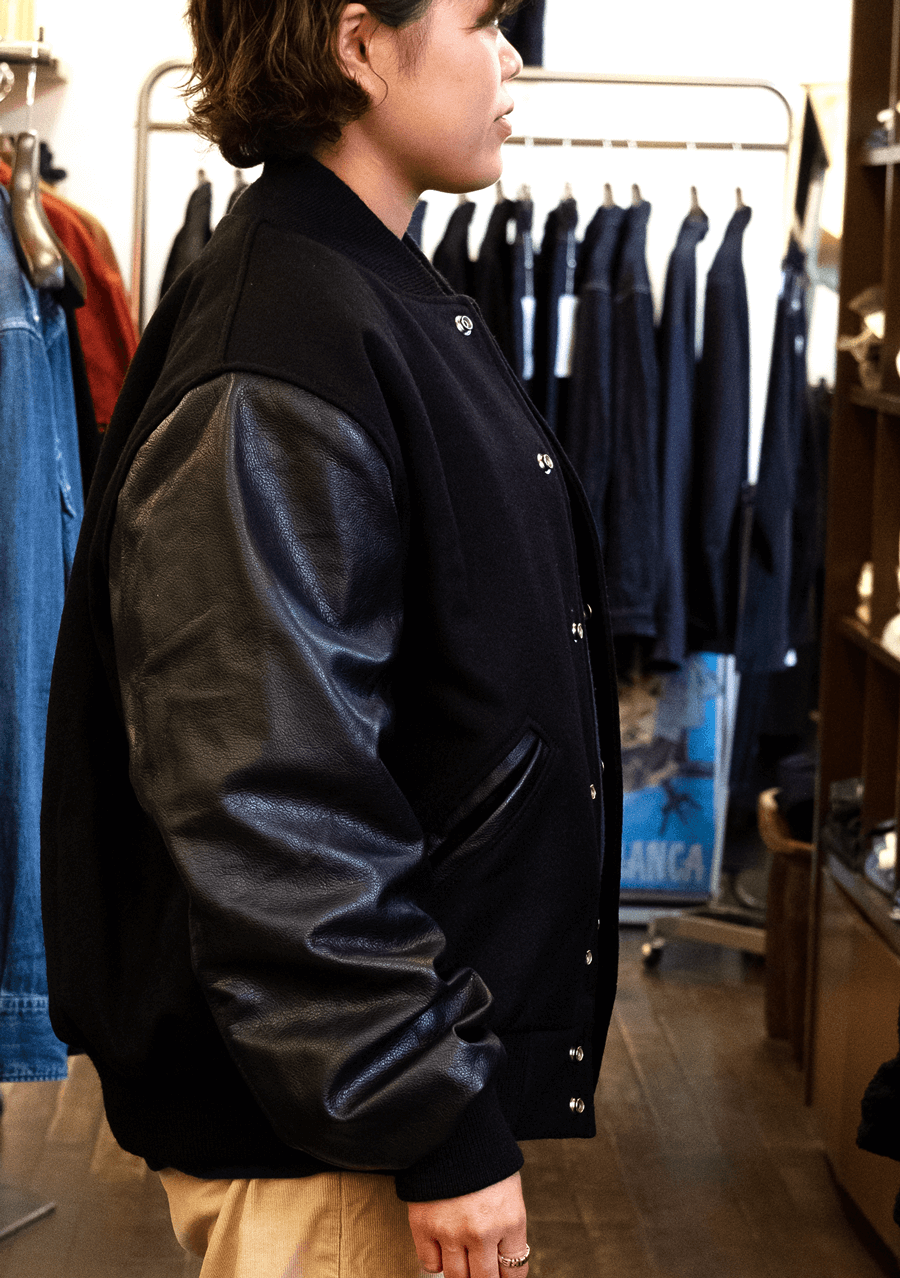SETTLEMIER’S Leather Sleeve Varsity Jacket