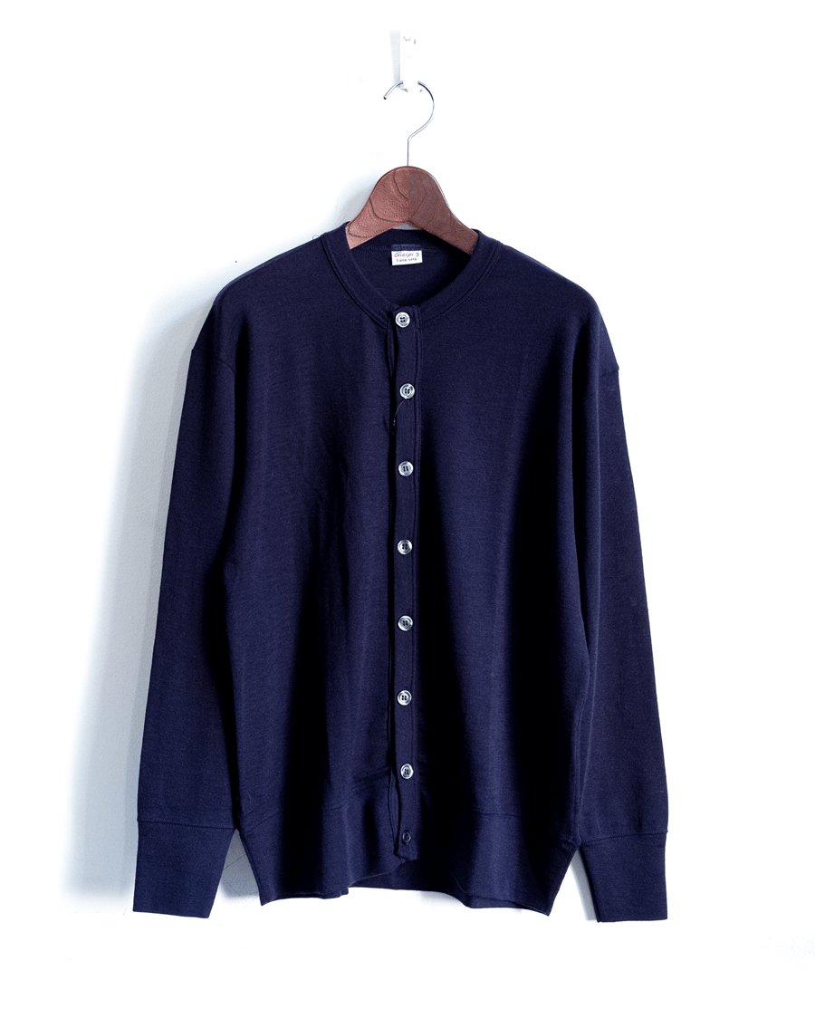 Gicipi   WOOL x SILK LANA SETA CREW NECK CARDIGAN “CINGHIALE”