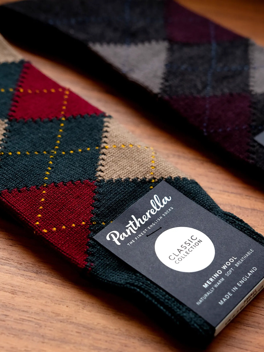 Pantherella Merino Wool Argyle Socks “RACTON”