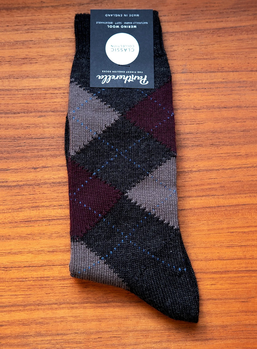 Pantherella Merino Wool Argyle Socks “RACTON”