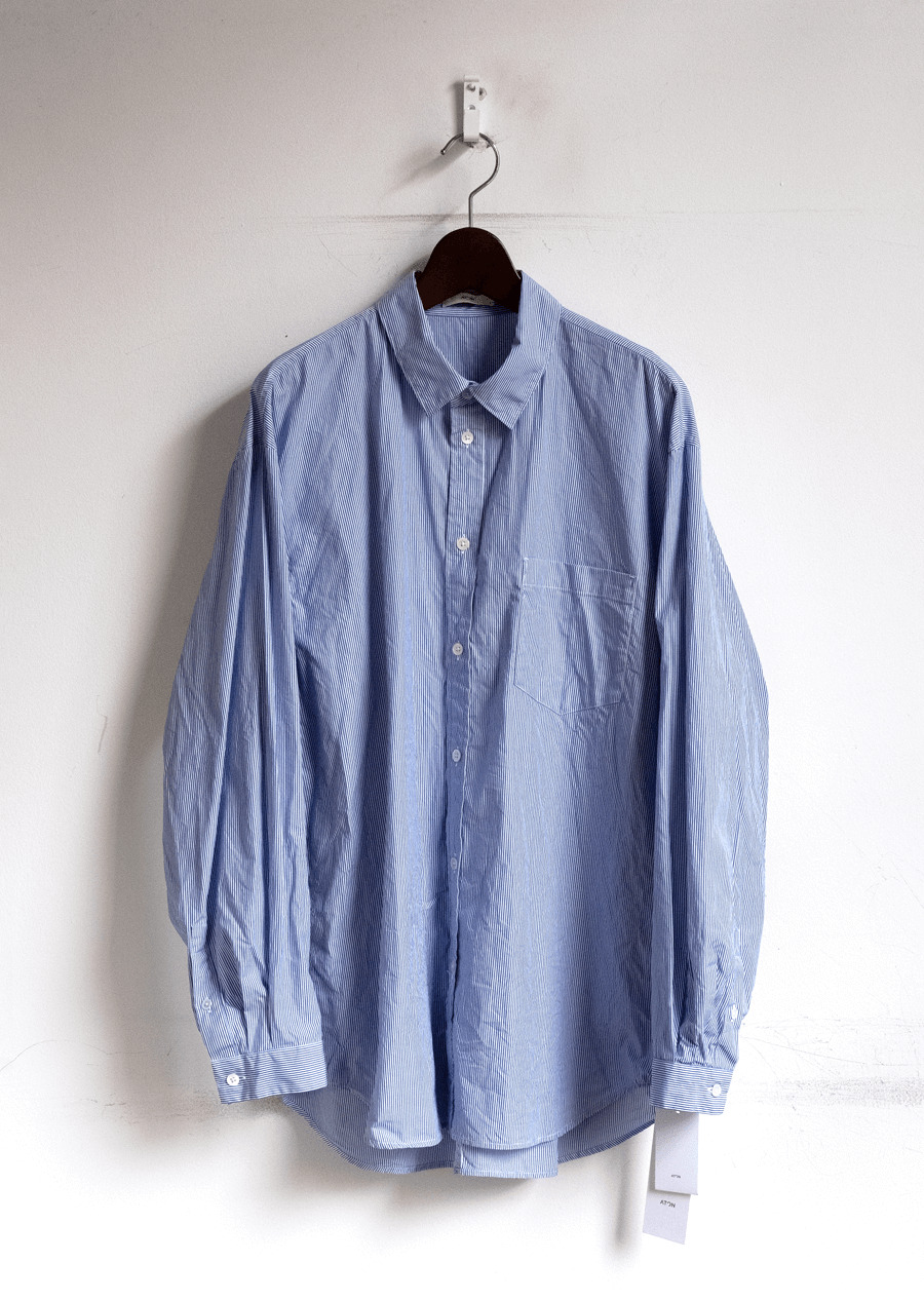 ATON GIZA STRIPE WASHED SHIRT