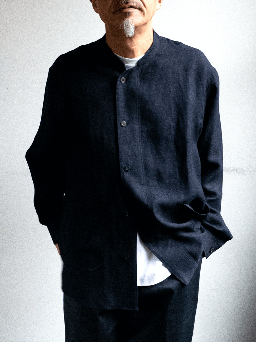 ULTERIOR LINEN RAYON TWILL WORK SHIRT JACKET