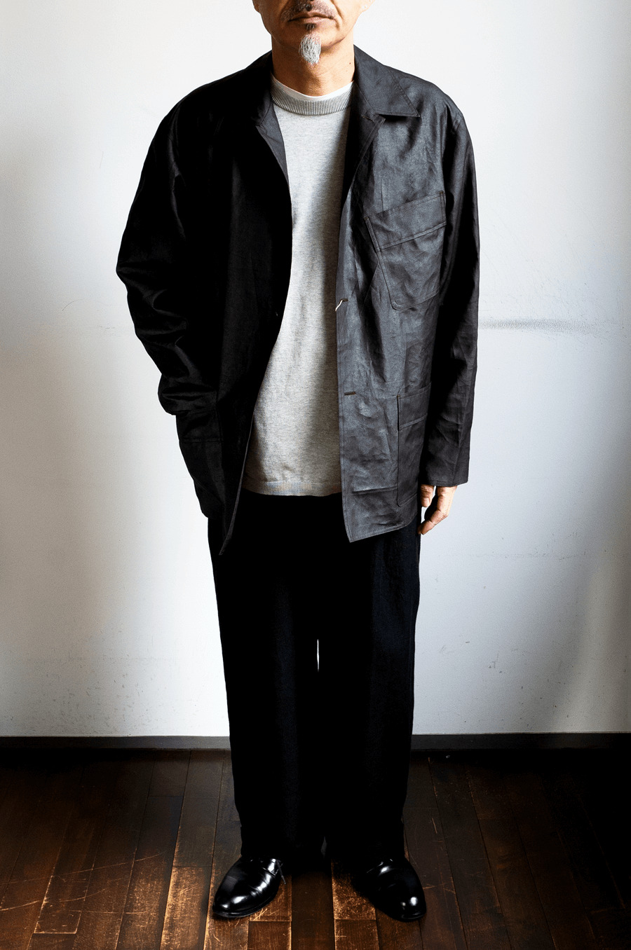 mando 泥染め SILK SHIRT JACKET