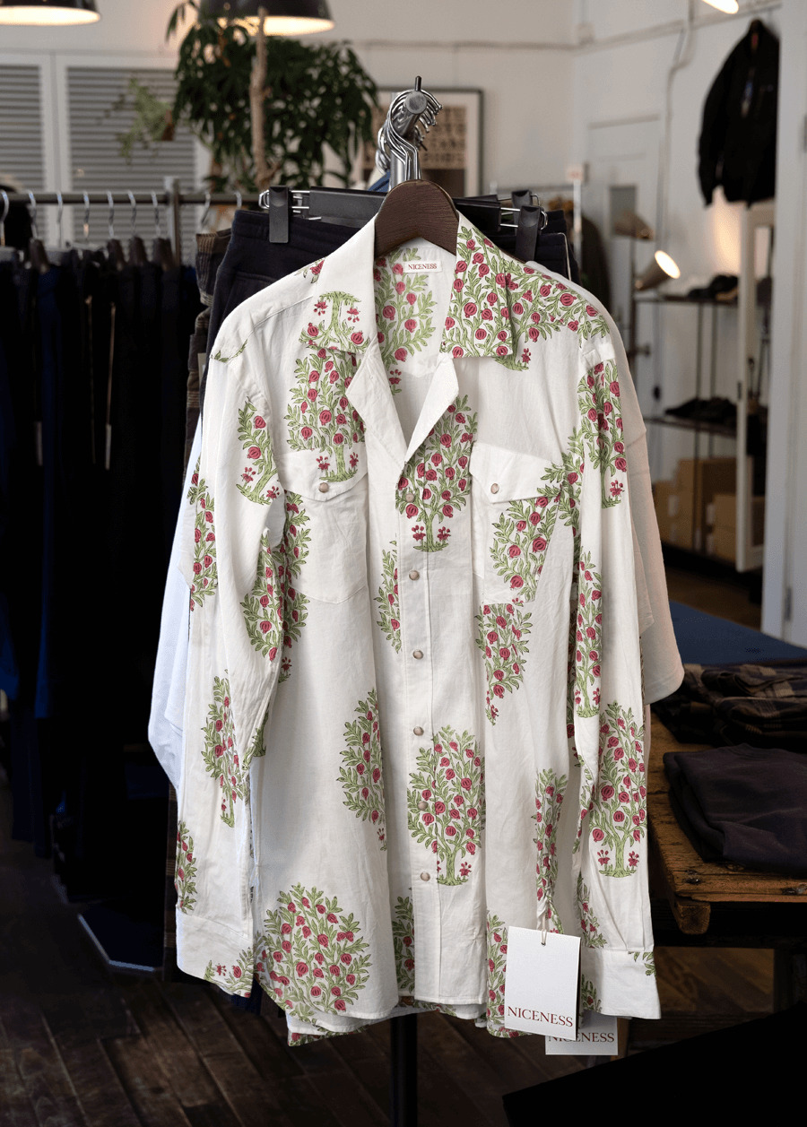 NICENESS Floral Print Cowboy Shirt “PUTHLI.C”
