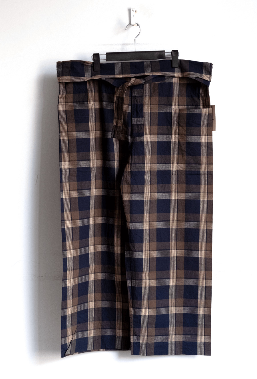 ts(s) Block Plaid Linen×Cotton Cloth Thai Pants