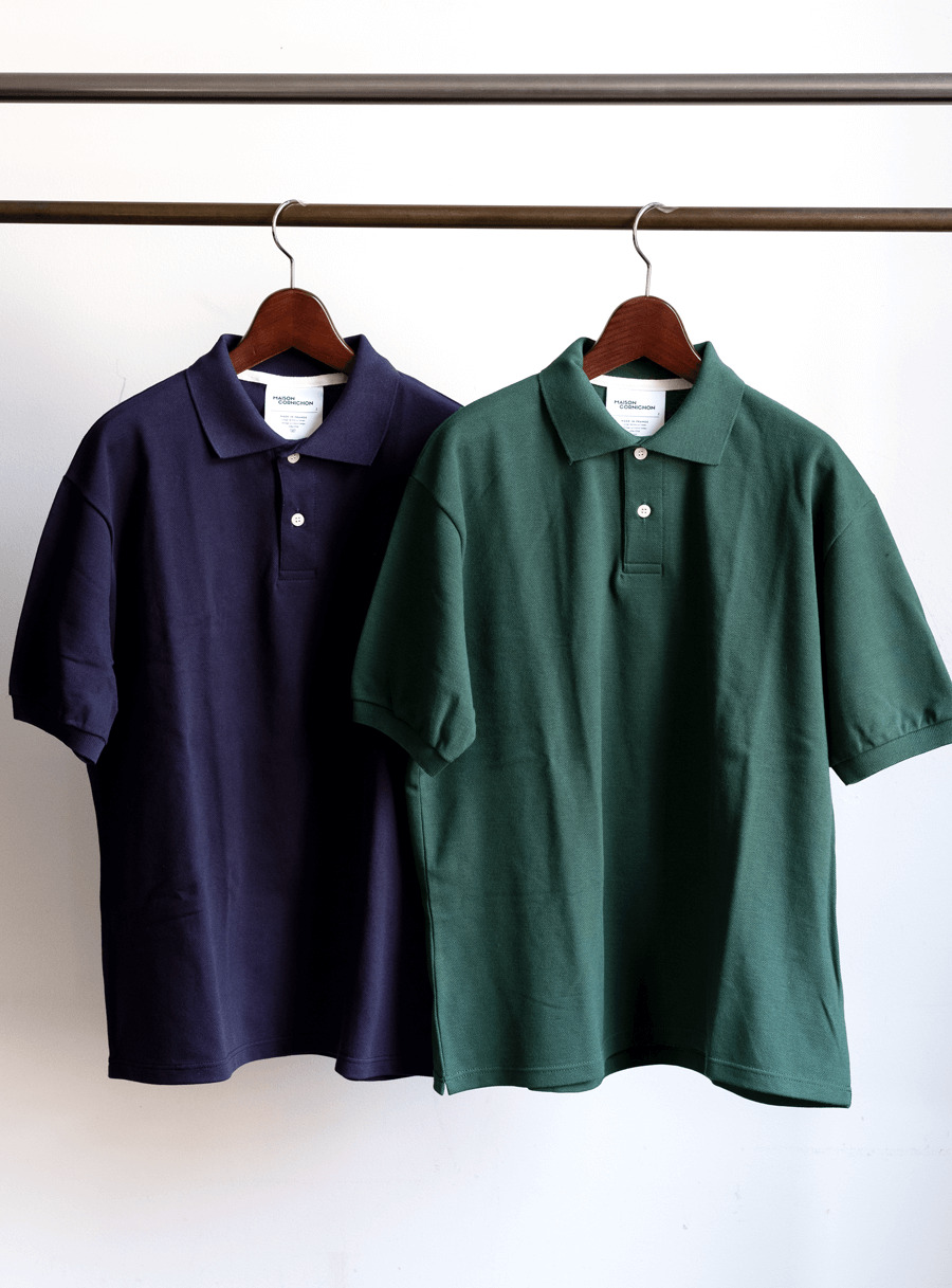 MAISON CORNICHON  鹿の子 POLO SHIRT