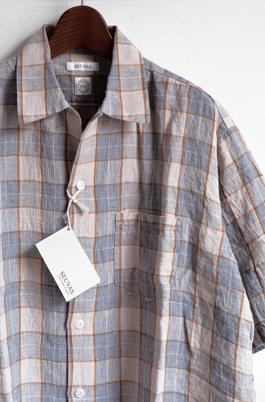 SEUVAS Linen Open Collar Shirt