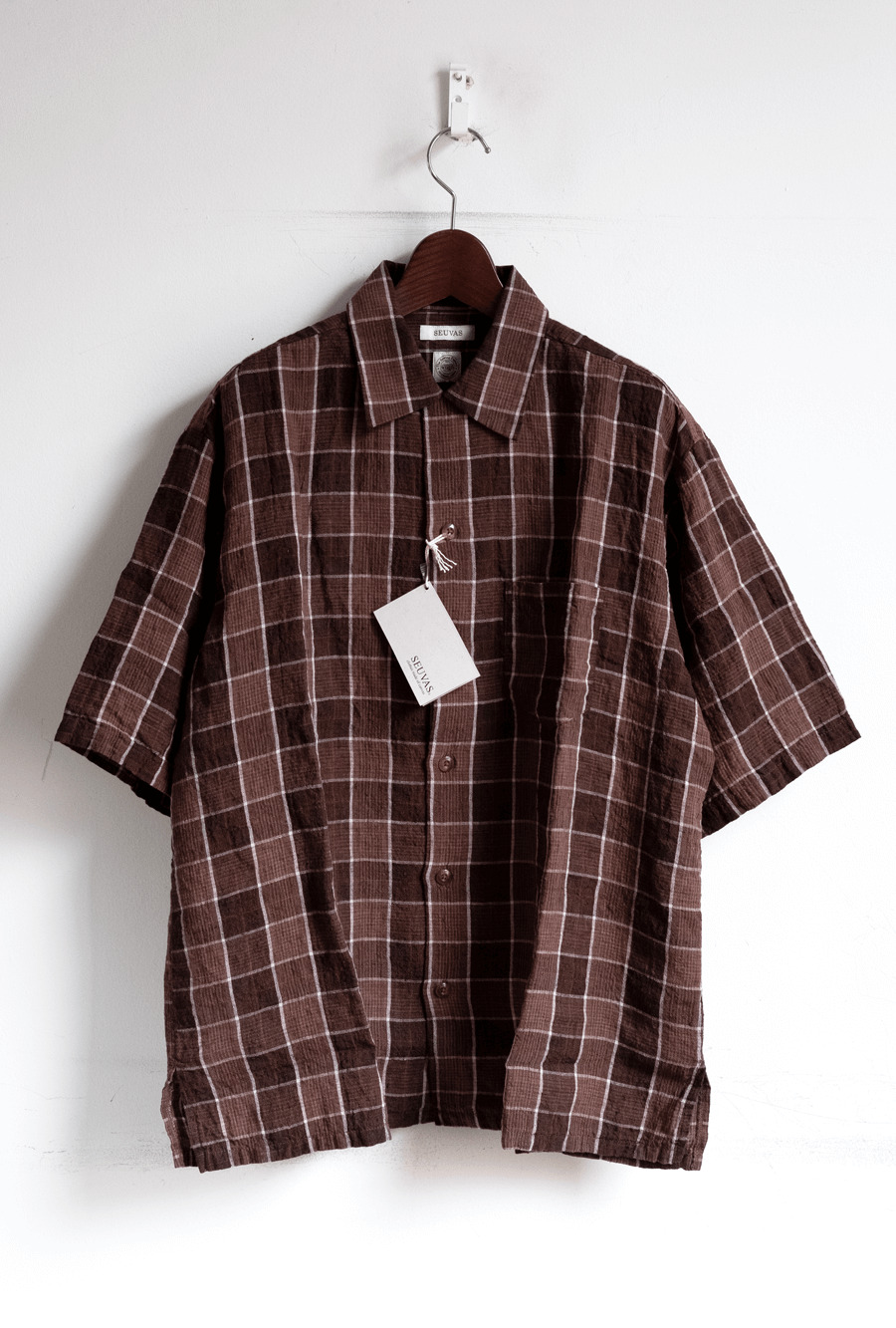 SEUVAS Linen Open Collar Shirt