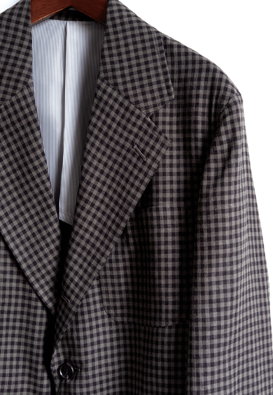 YAMAGUCHI STORE Cotton Linen Gingham Check Jacket