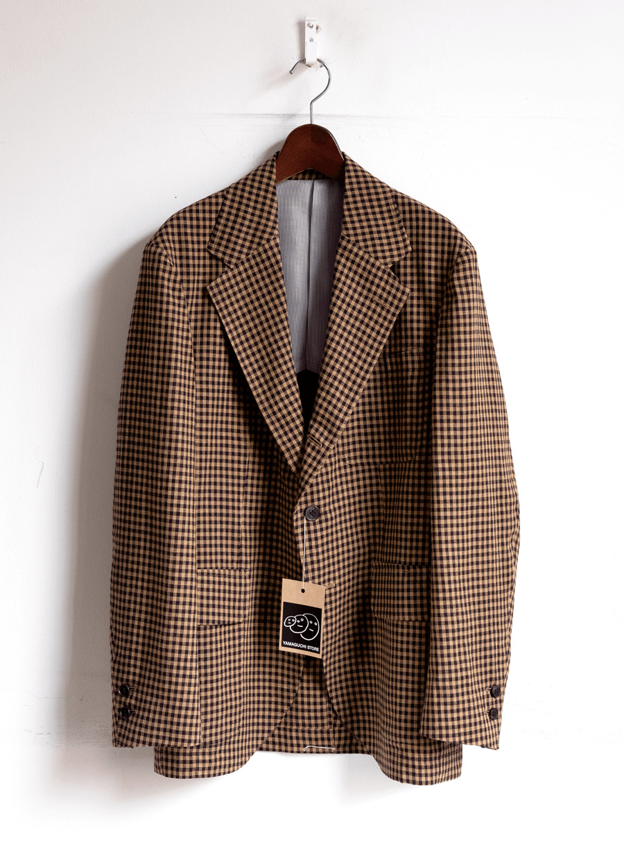 YAMAGUCHI STORE Cotton Linen Gingham Check Jacket