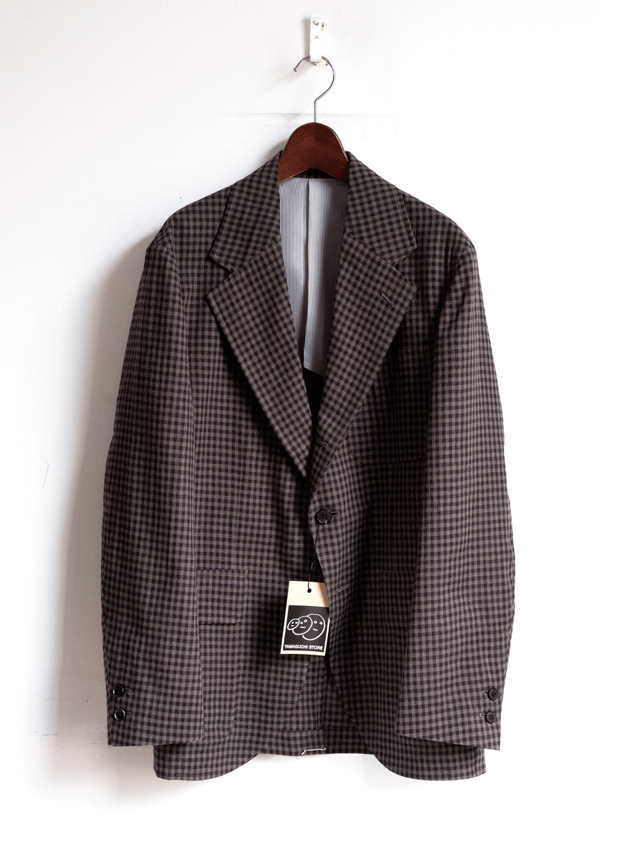 YAMAGUCHI STORE Cotton Linen Gingham Check Jacket