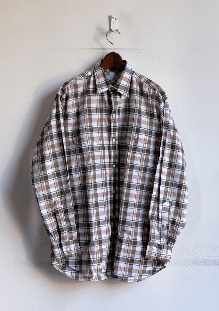 INDIVIDUALIZED SHIRTS  Cotton Linen Check 2poc Work Shirt