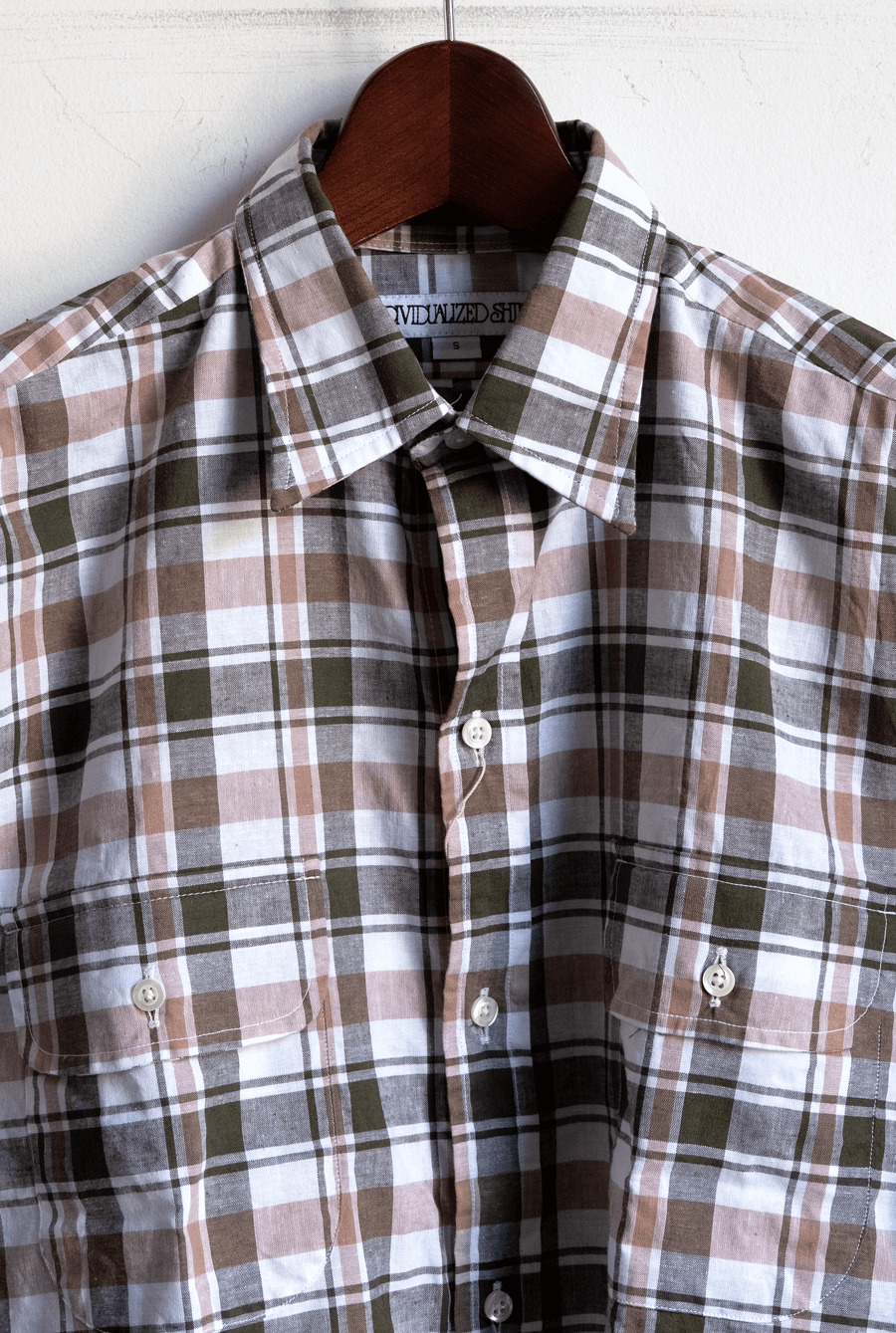 INDIVIDUALIZED SHIRTS  Cotton Linen Check 2poc Work Shirt