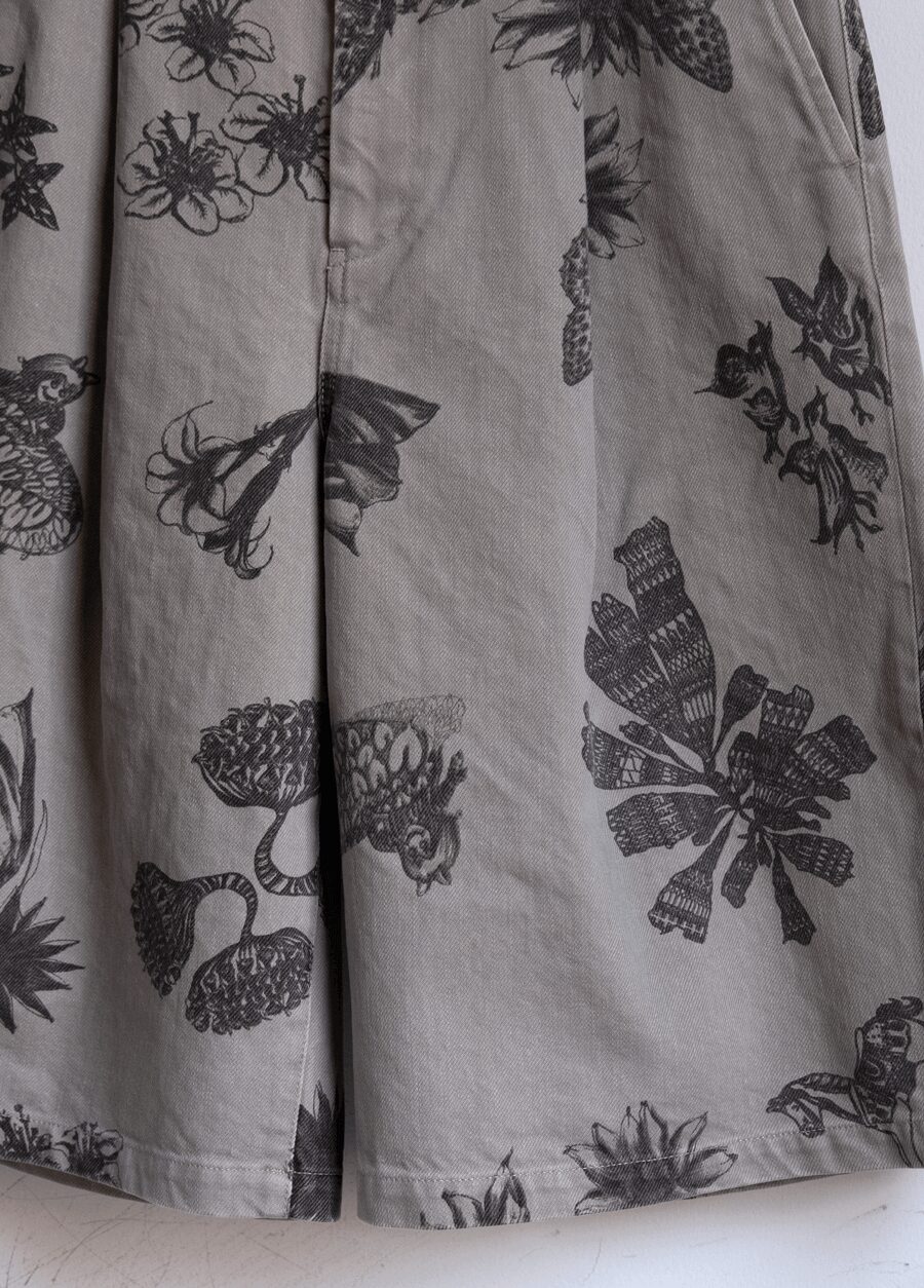 kiivu　Hand Drawing SUMI Printing Short Pants