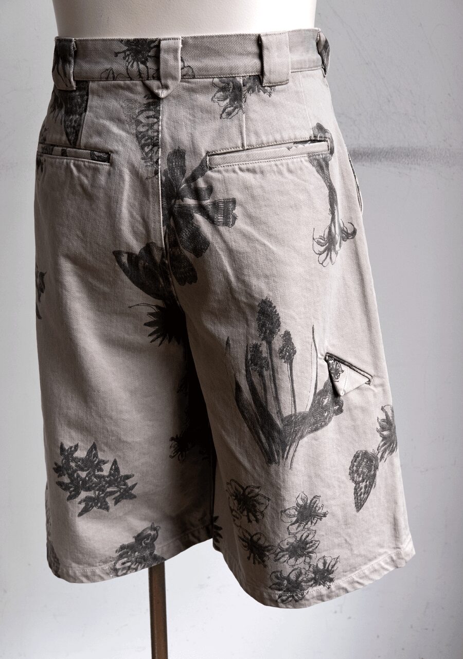 kiivu　Hand Drawing SUMI Printing Short Pants