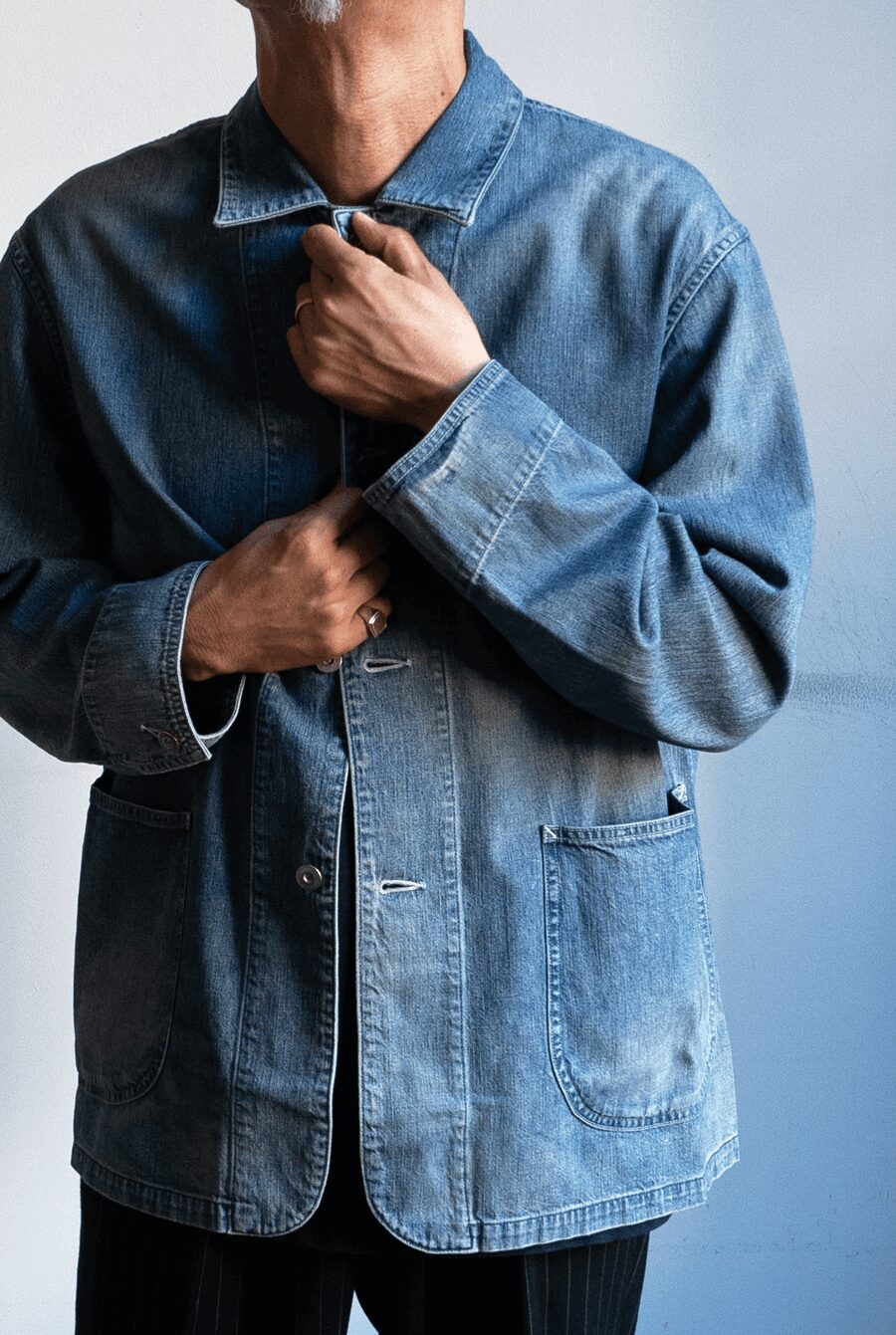 ULTERIOR　FADED LIGHT DENIM COVERALL